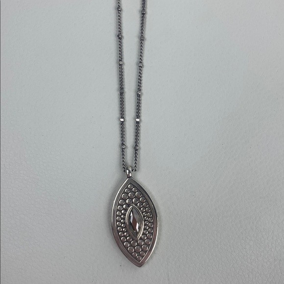 Brighton Silver Marquise Pendant Necklace New NWT - Picture 7 of 12